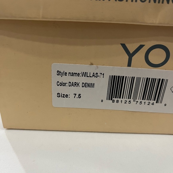 NIB Yoki denim embroidered rose slides size 7.5 - Picture 5 of 5